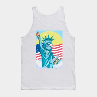 4th Of July Pizza Lover Liberty Statue National Pizza Day 2023 Tank Top